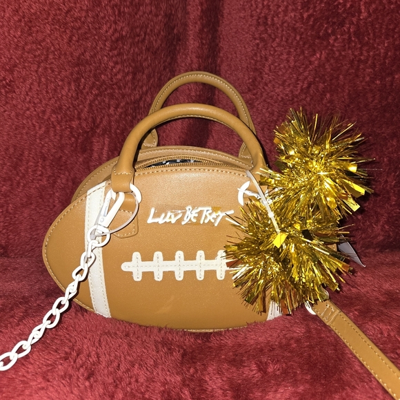 Betsey Johnson Brown and White Football Mini Bag - Picture 1 of 4